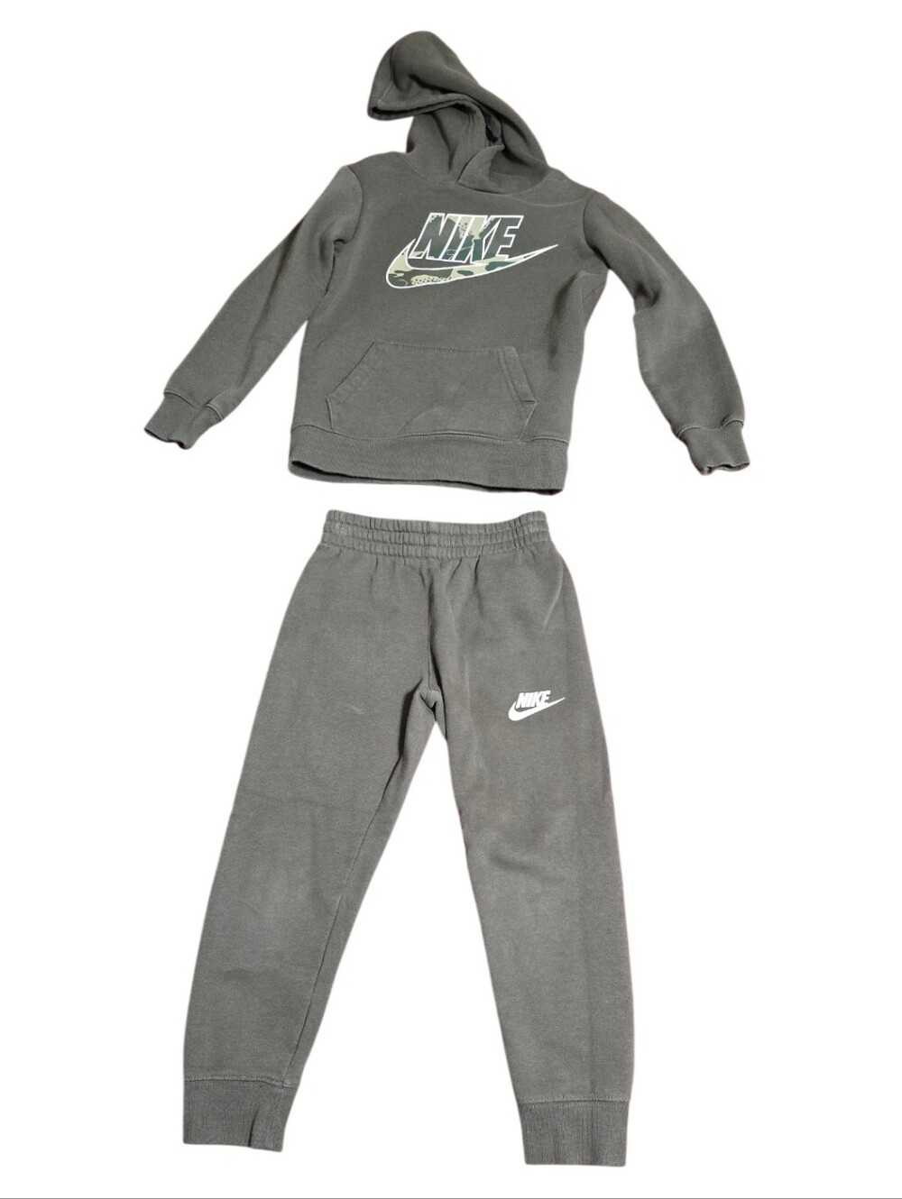 Nike Kids Olive Green Hoodie & Joggers Set with Logo